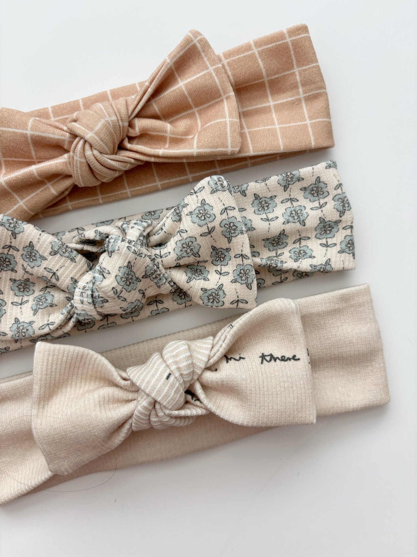 Blue Floral Topknot Headband