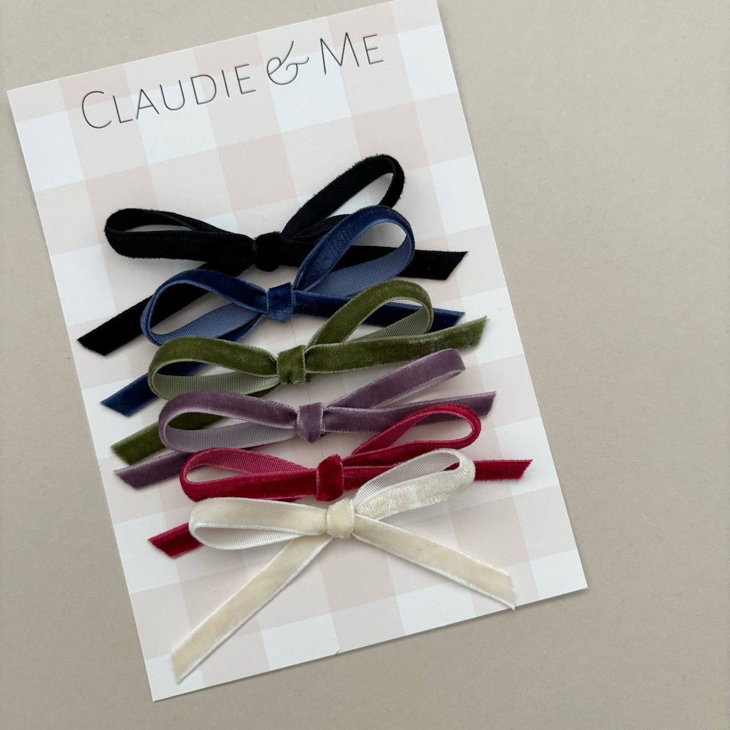 Velvet Hair Bow Set - Medium
