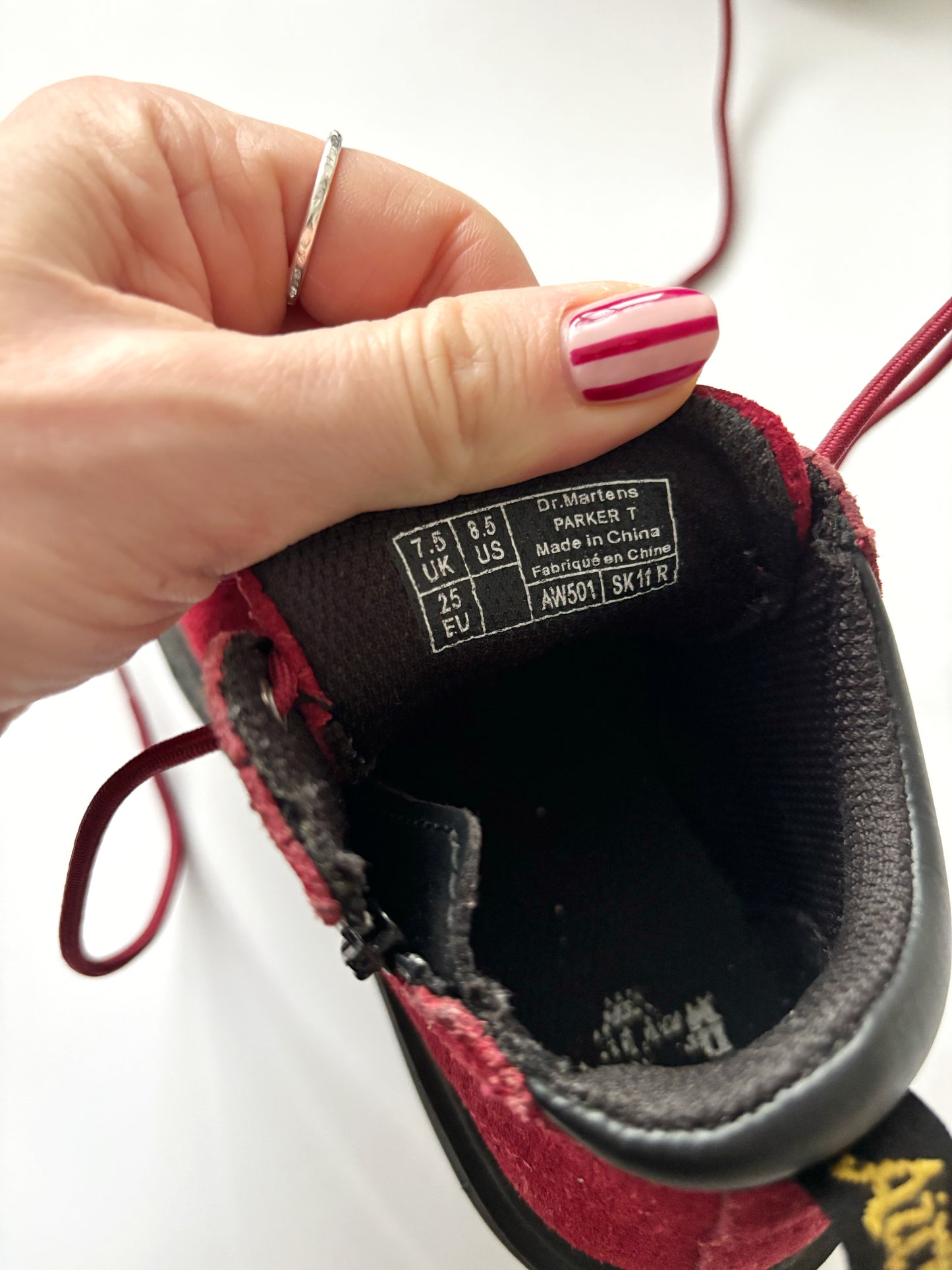 Red Dr Marten Boots Size Infant UK 7.5