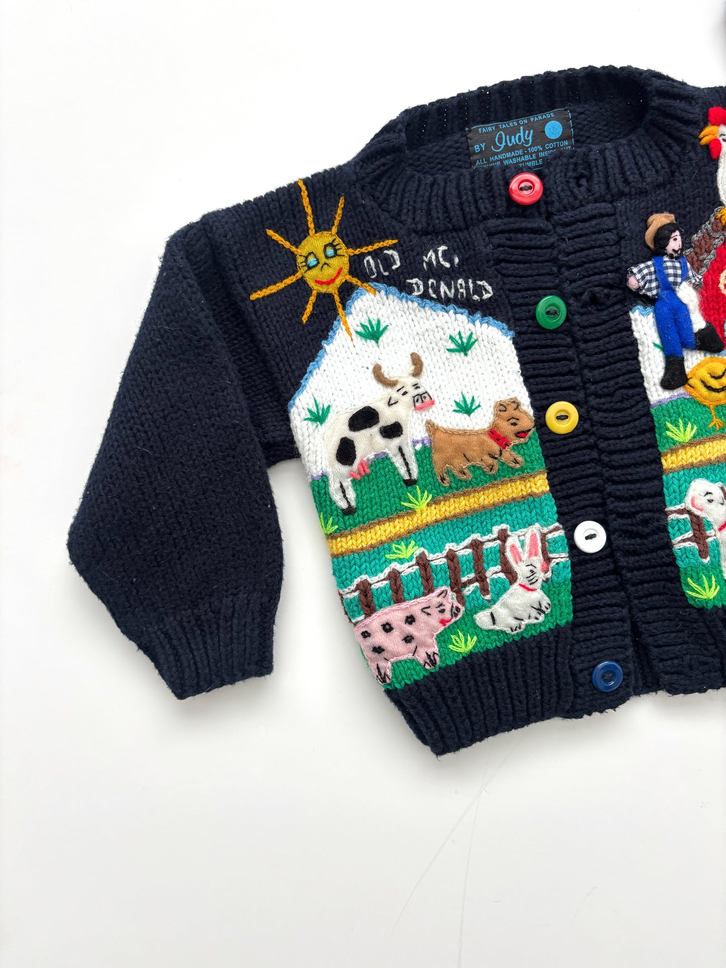 Old McDonald Handknit Cardigan Age 12-18 Months
