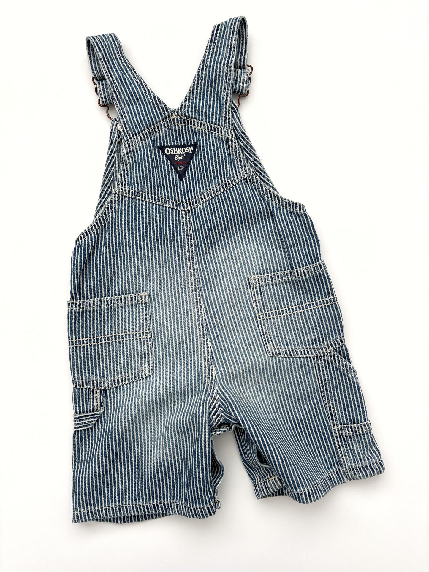 Hickory Stripe Oshkosh Shortall Dungarees Age 2 Years
