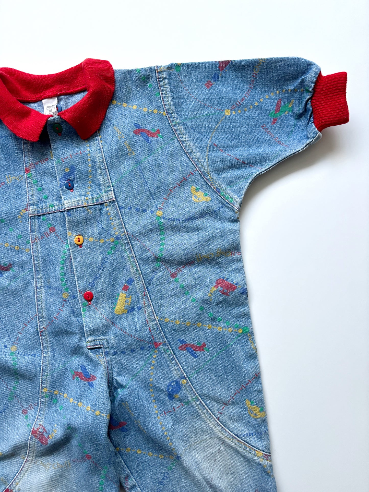Vintage Denim Romper Suit Age 18 Months