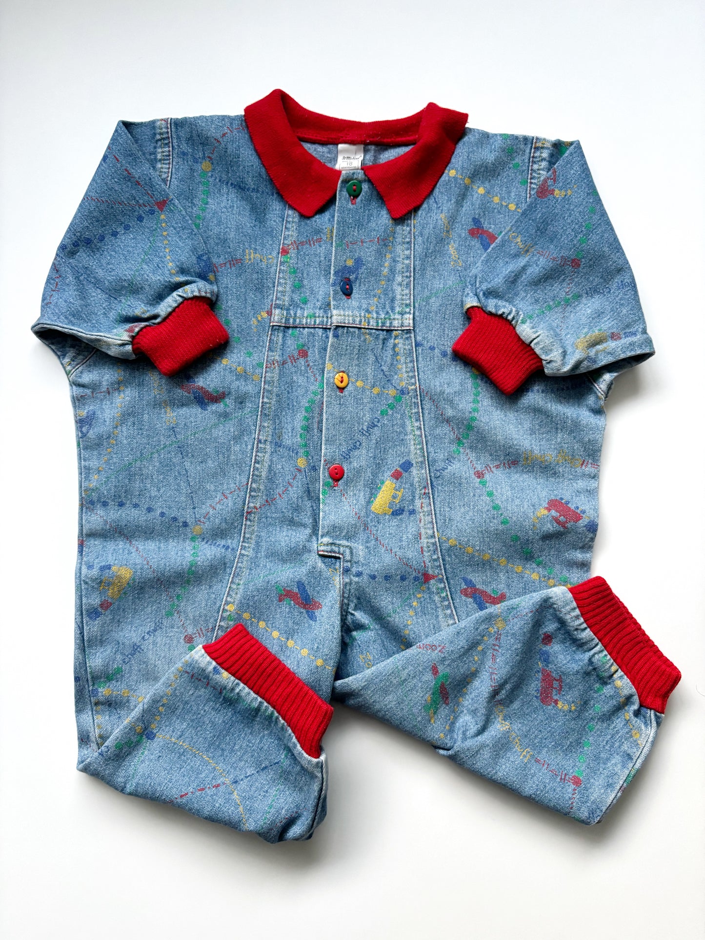 Vintage Denim Romper Suit Age 18 Months