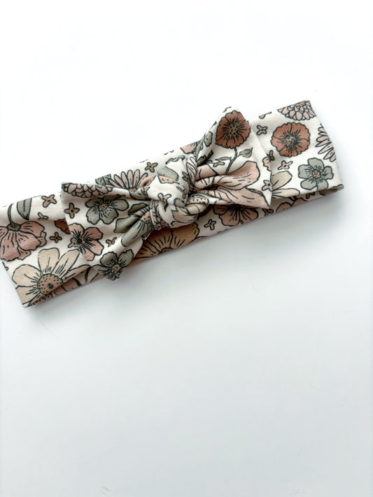 Vintage Floral Topknot Headband