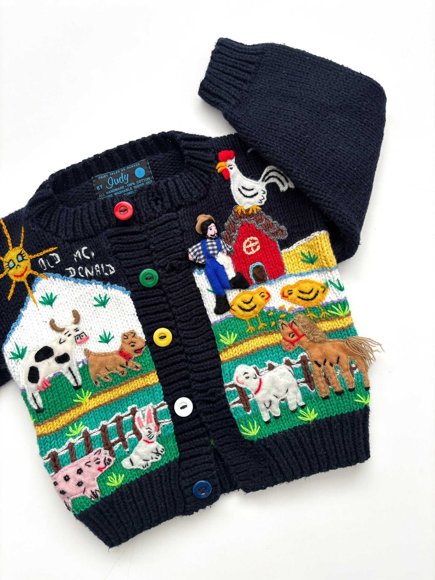 Old McDonald Handknit Cardigan Age 12-18 Months