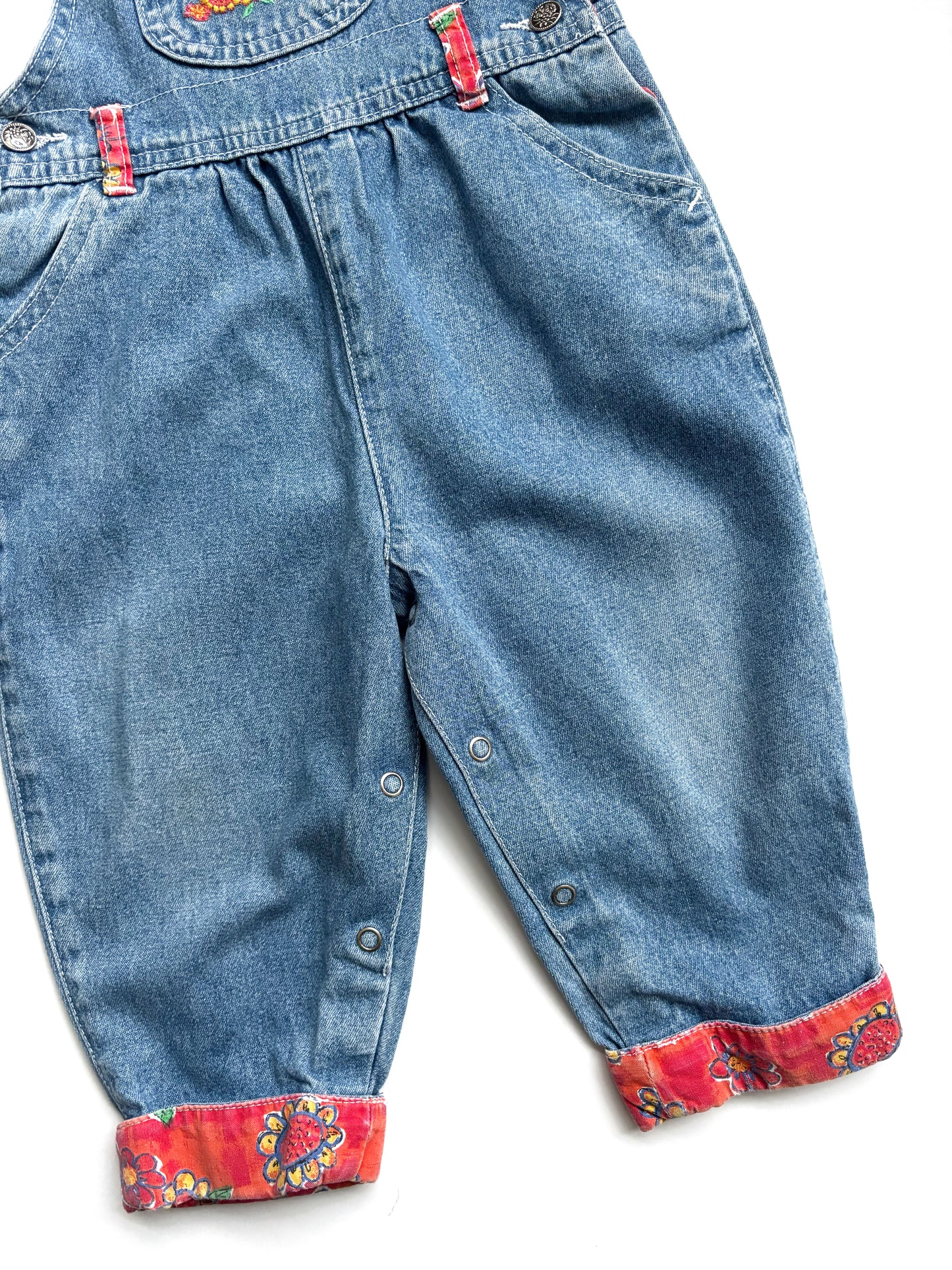 Vintage Sunflower Dungarees Age 12-18 Months