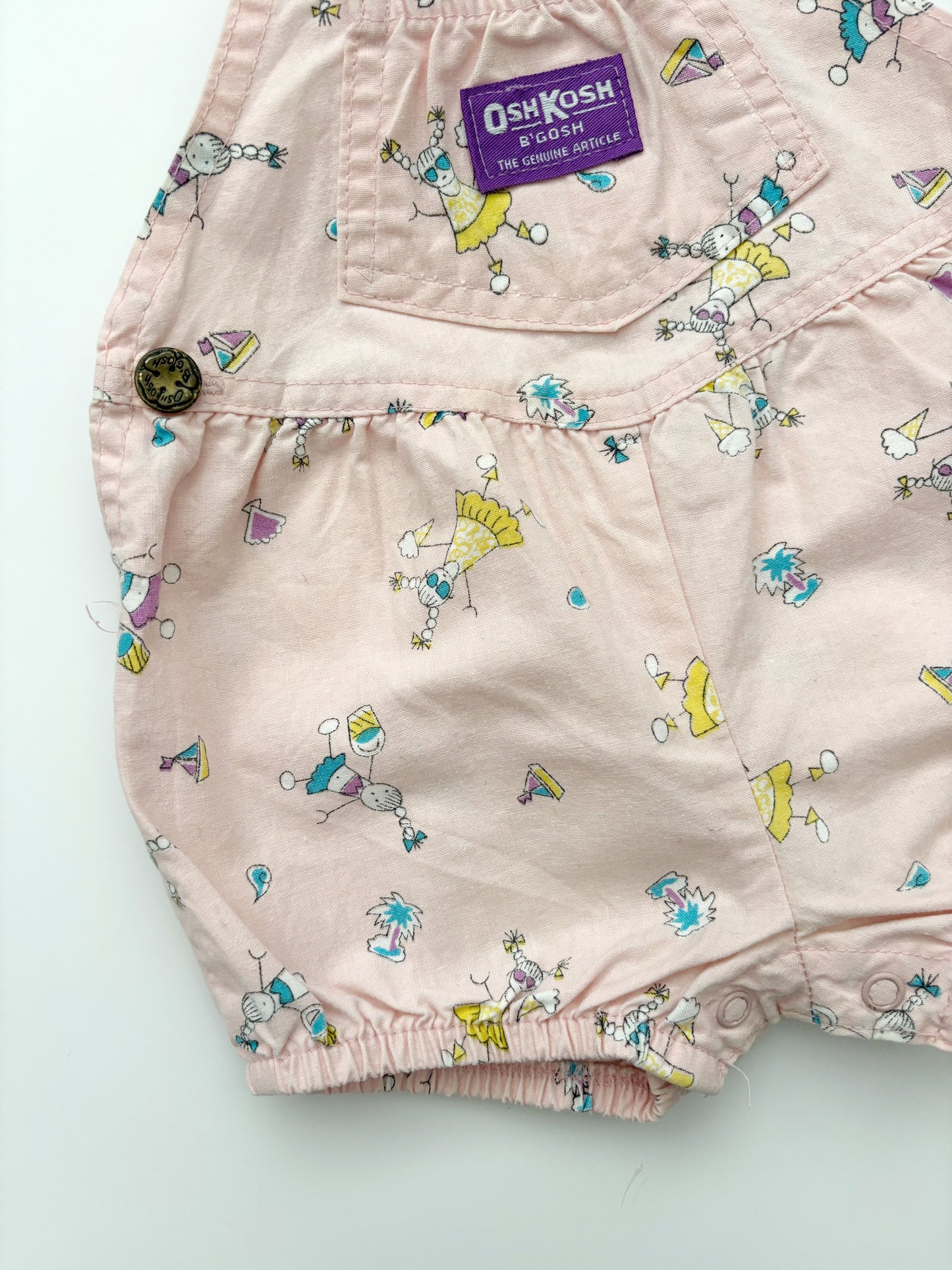 Vintage Oshkosh B’Gosh Ice Cream Fun Shortall Dungarees Age 12 Months