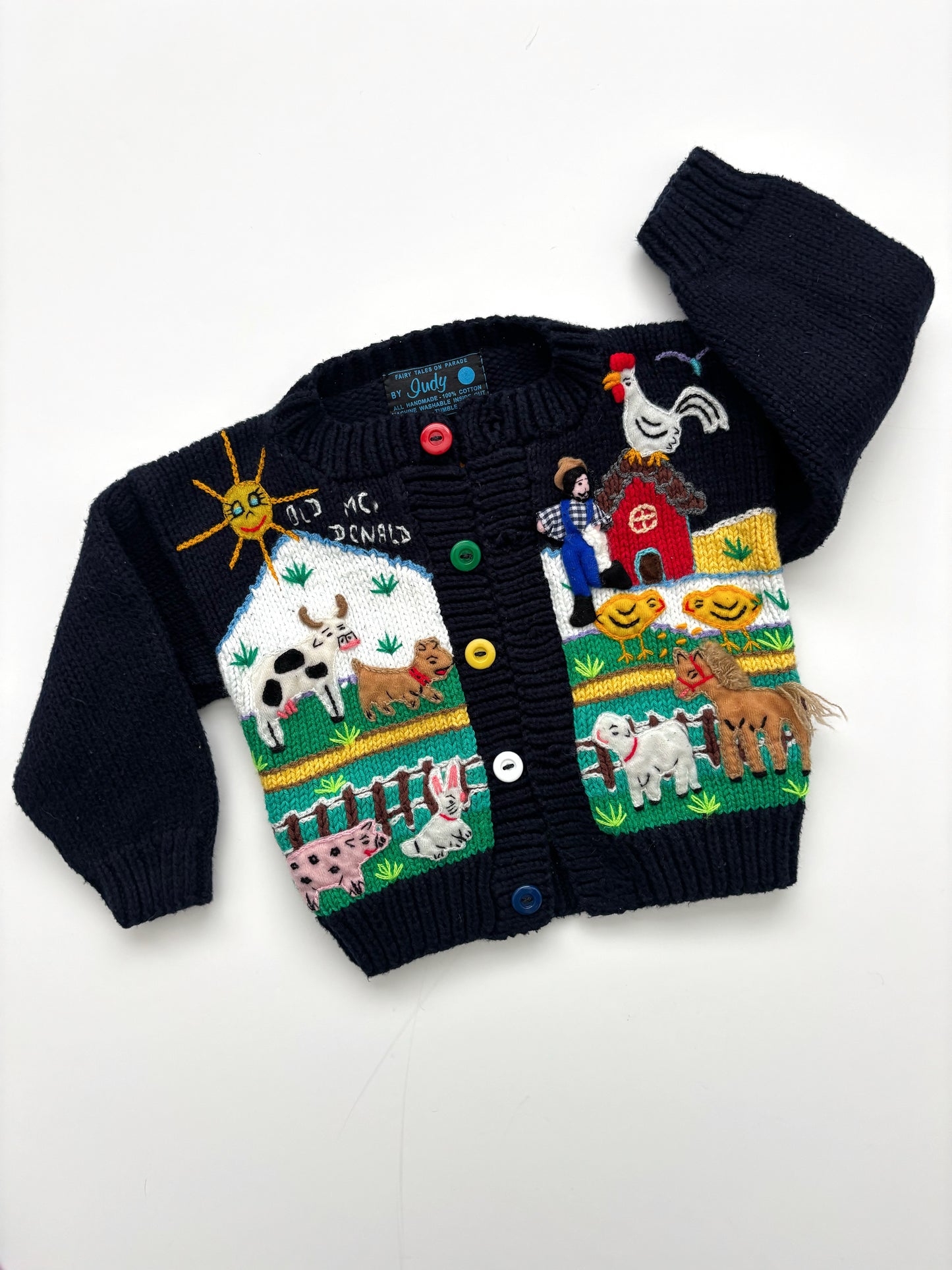 Old McDonald Handknit Cardigan Age 12-18 Months