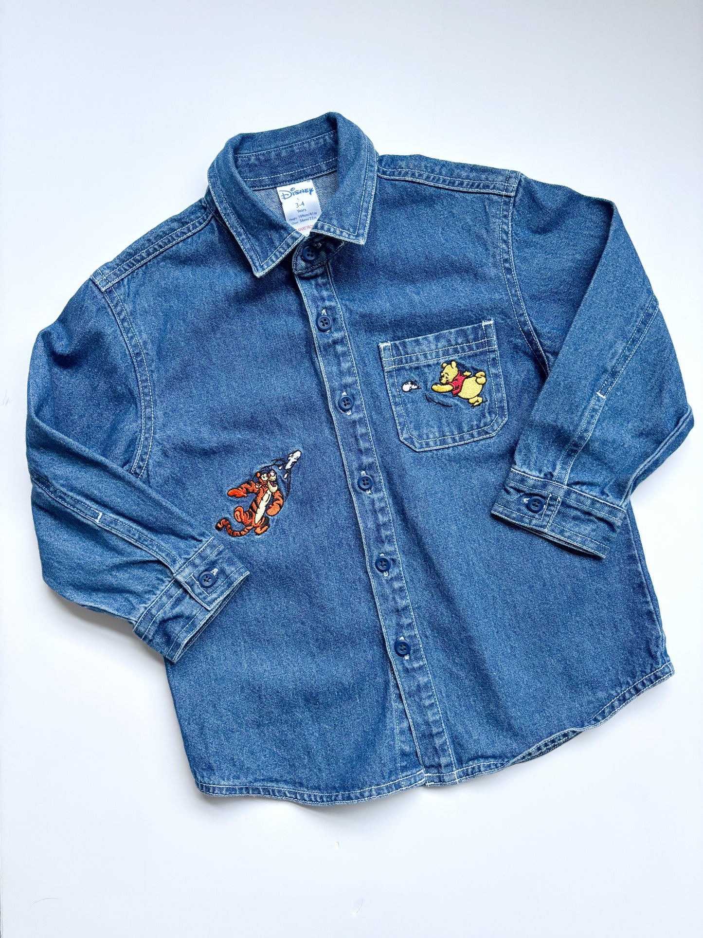 Vintage Winnie the Pooh Denim Shirt Age 3-4 Years
