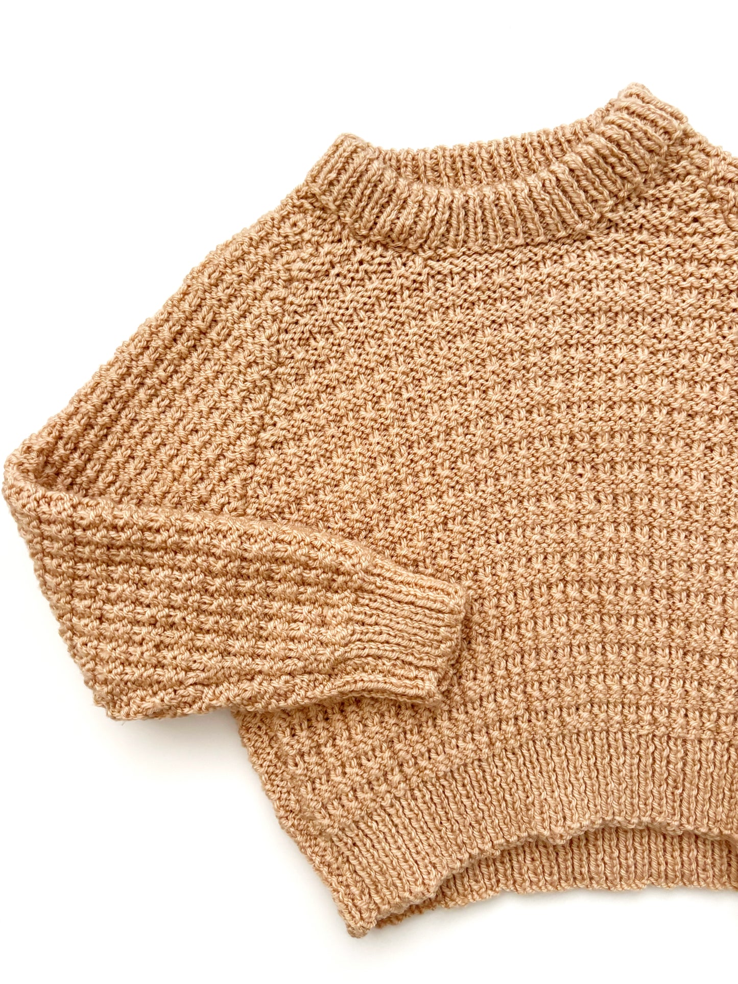 Handknit Camel Jumper Age 1-2 Years