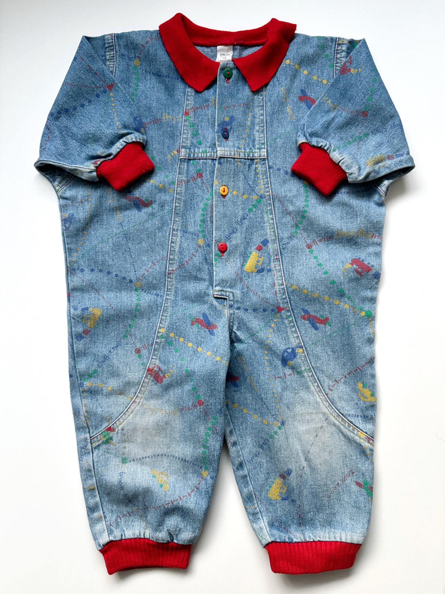 Vintage Denim Romper Suit Age 18 Months
