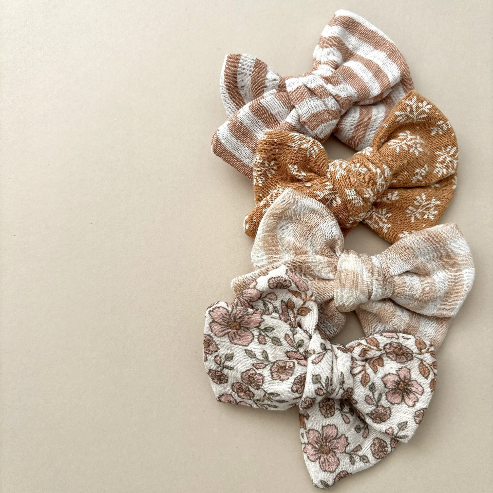 Toffee Stripe Hair Bow image 1
