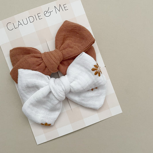 Daisy & Rust Hair Bow Set  image 0