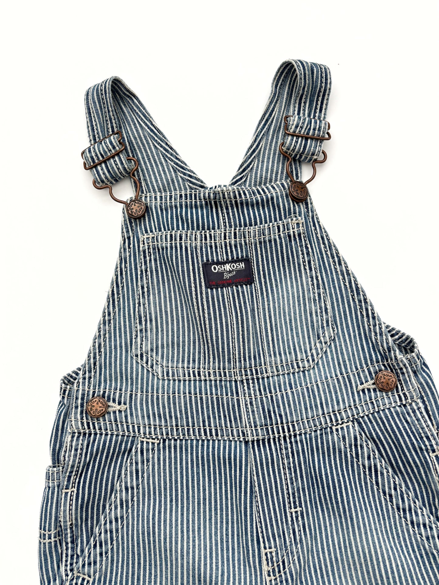 Hickory Stripe Oshkosh Shortall Dungarees Age 2 Years