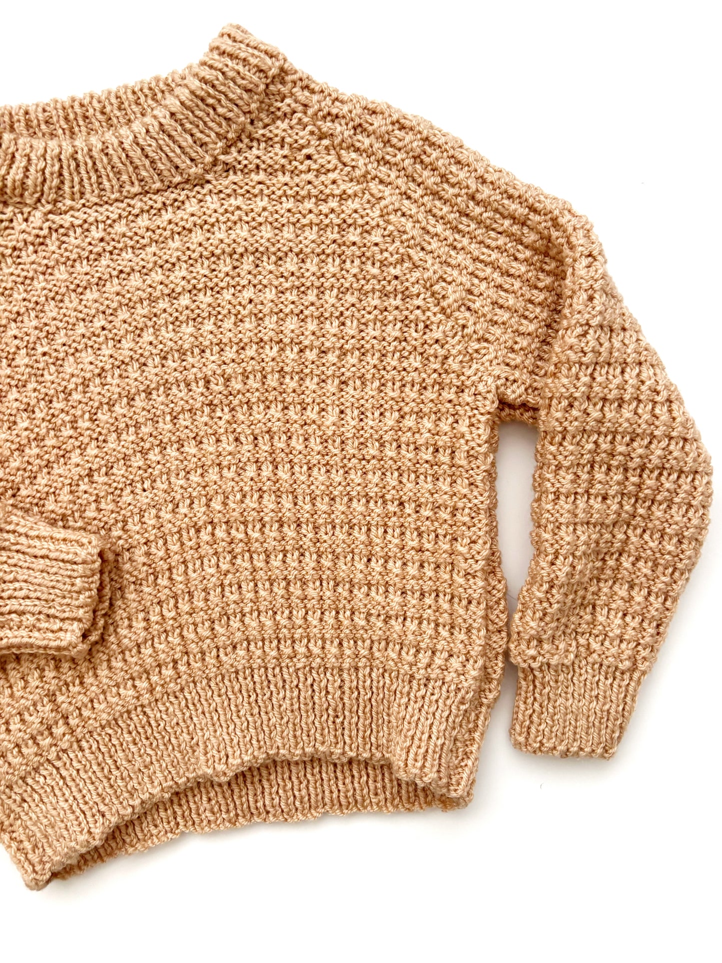 Handknit Camel Jumper Age 1-2 Years