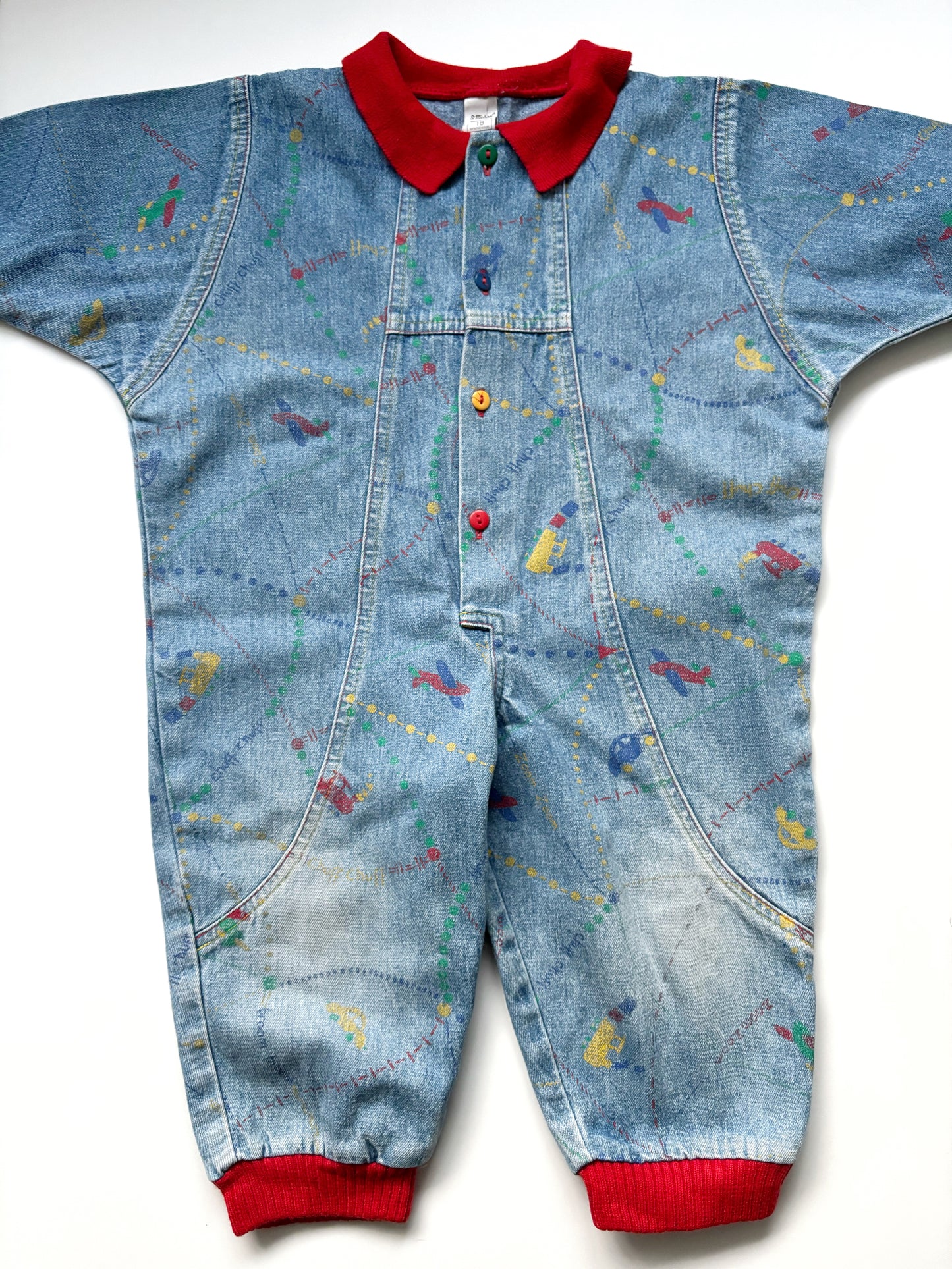 Vintage Denim Romper Suit Age 18 Months