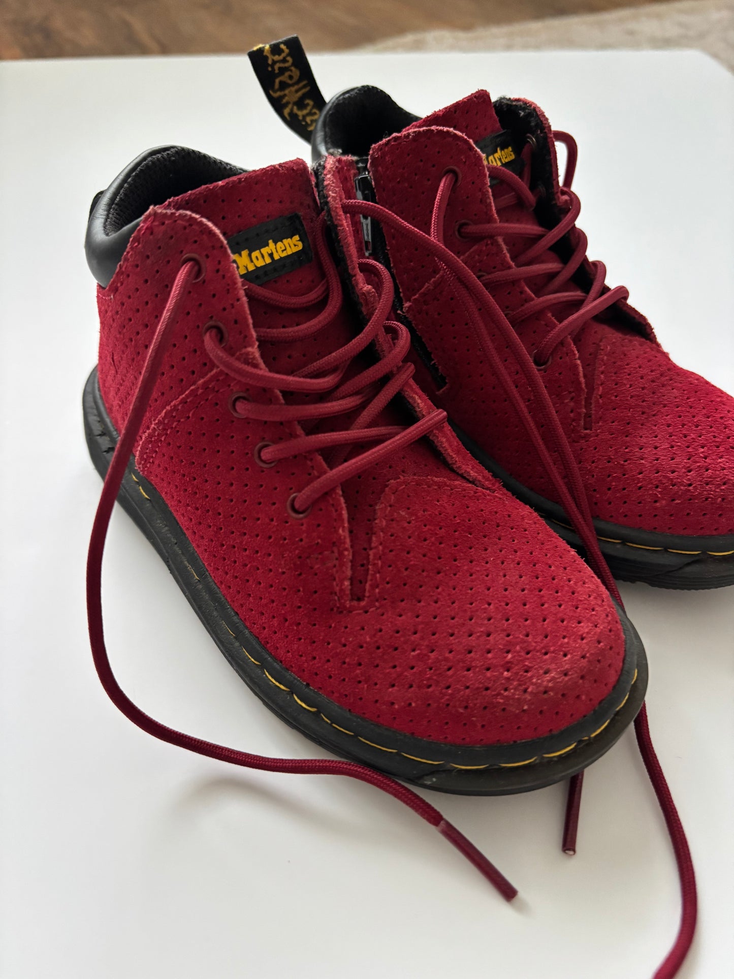 Red Dr Marten Boots Size Infant UK 7.5