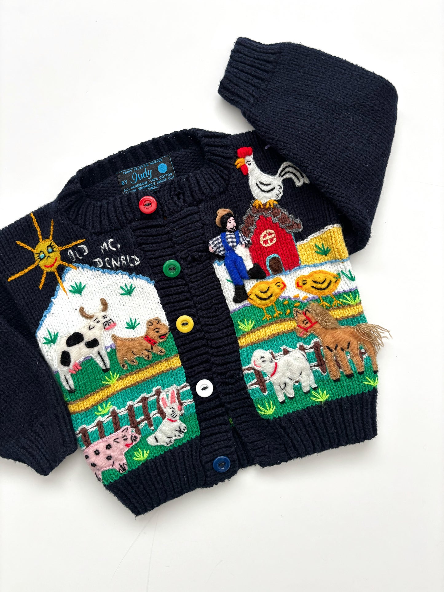 Old McDonald Handknit Cardigan Age 12-18 Months