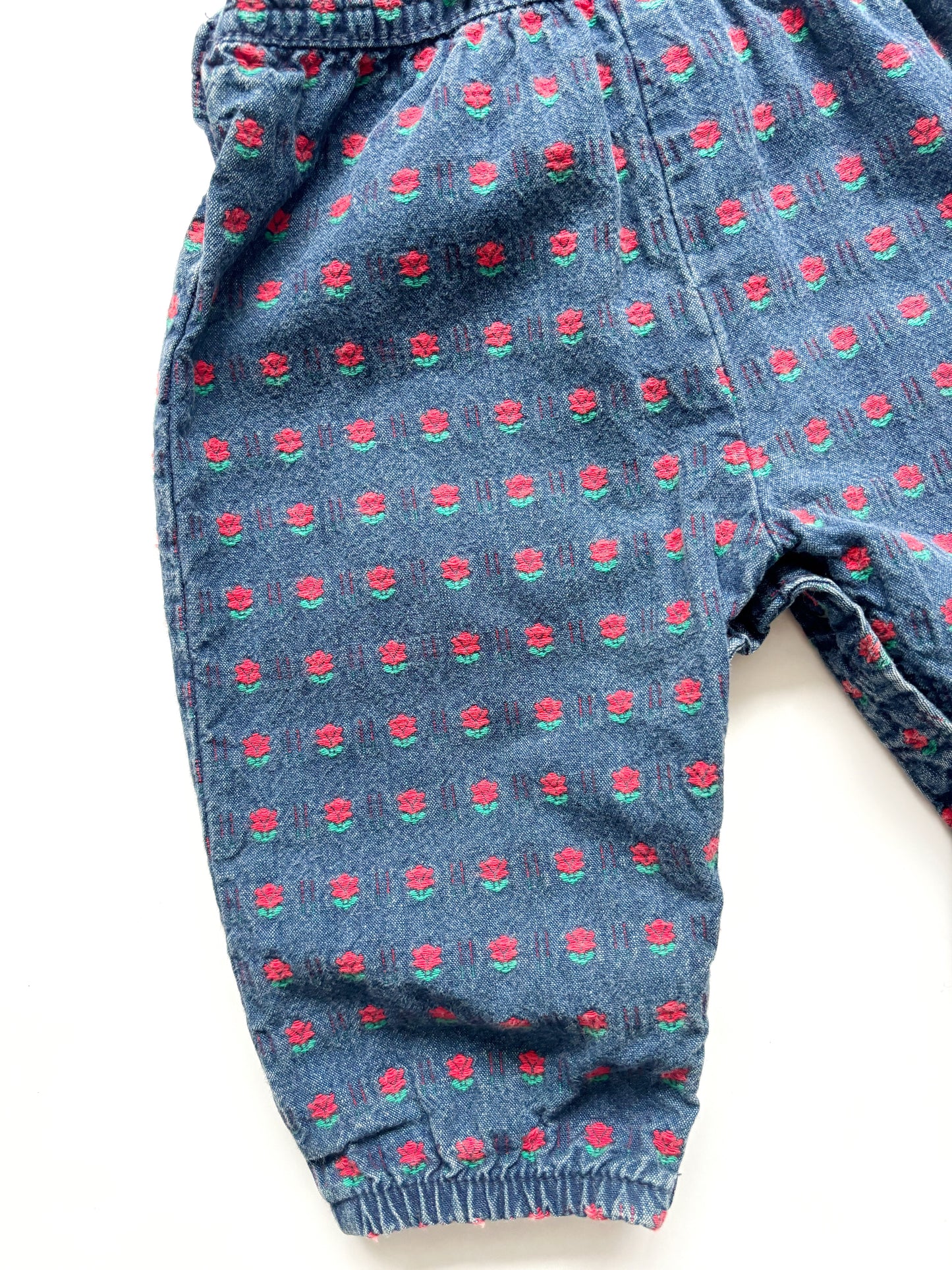 Vintage Blue & Red Oshkosh Dungarees Age 6-9 Months.
