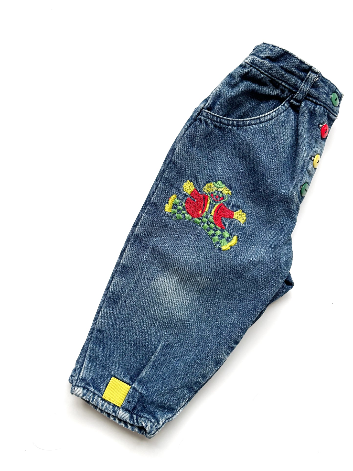 Vintage Clown Print Jeans Age 18-24 Months