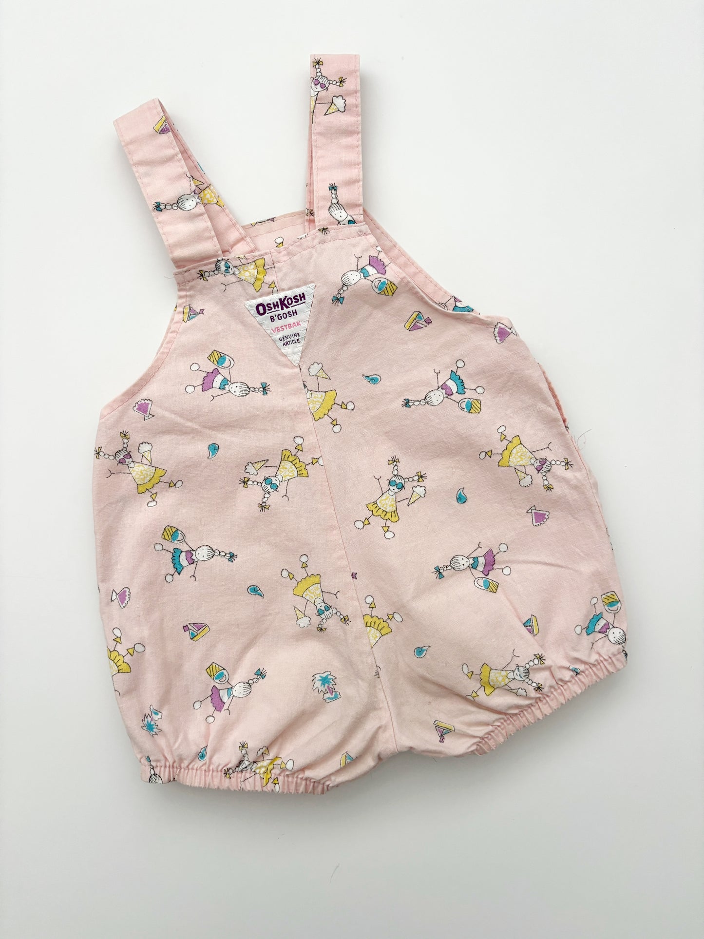 Vintage Oshkosh B’Gosh Ice Cream Fun Shortall Dungarees Age 12 Months