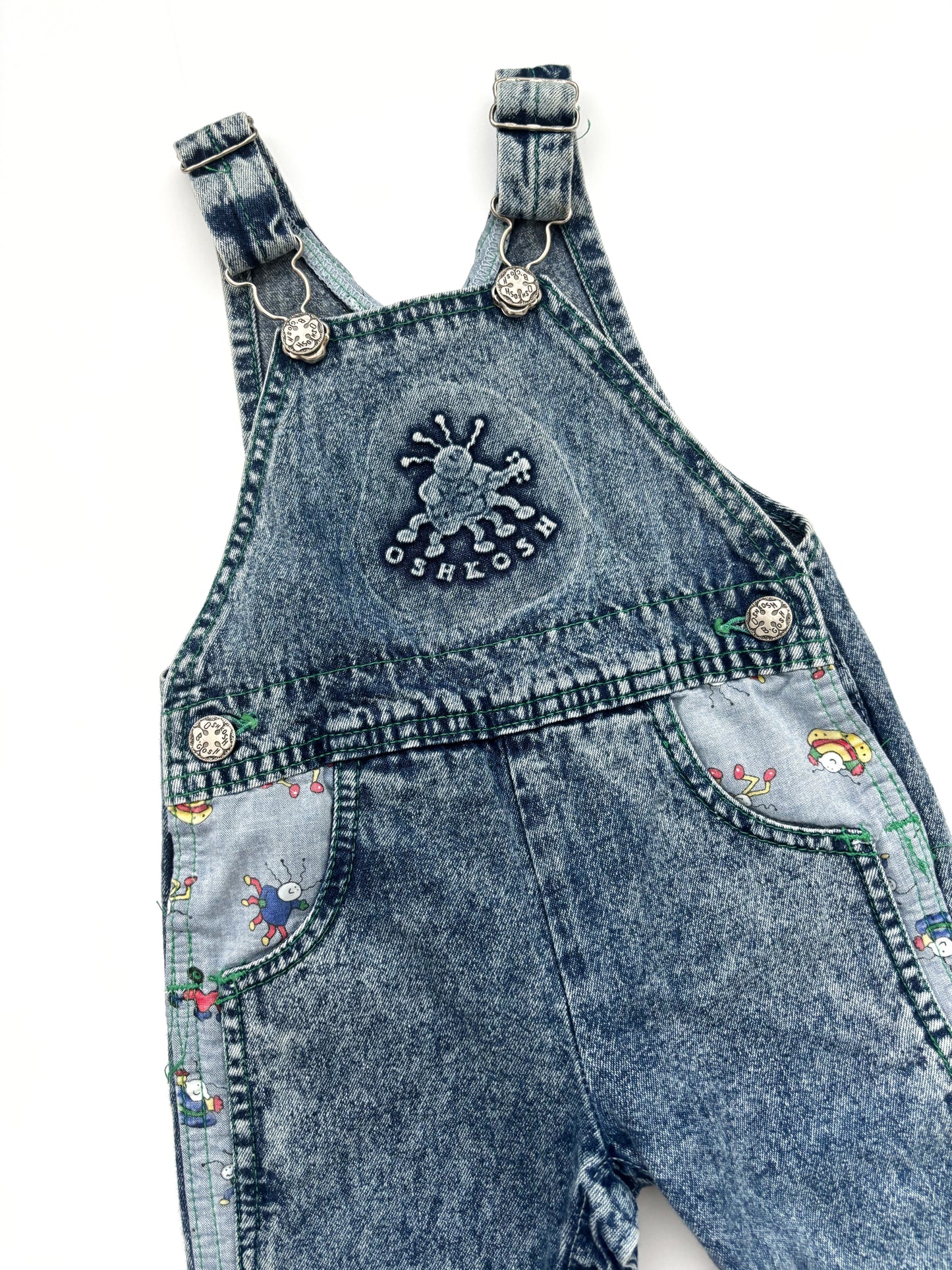 *RARE* Oshkosh B’Gosh 1980’s Music Bug Dungarees Age 18 Months