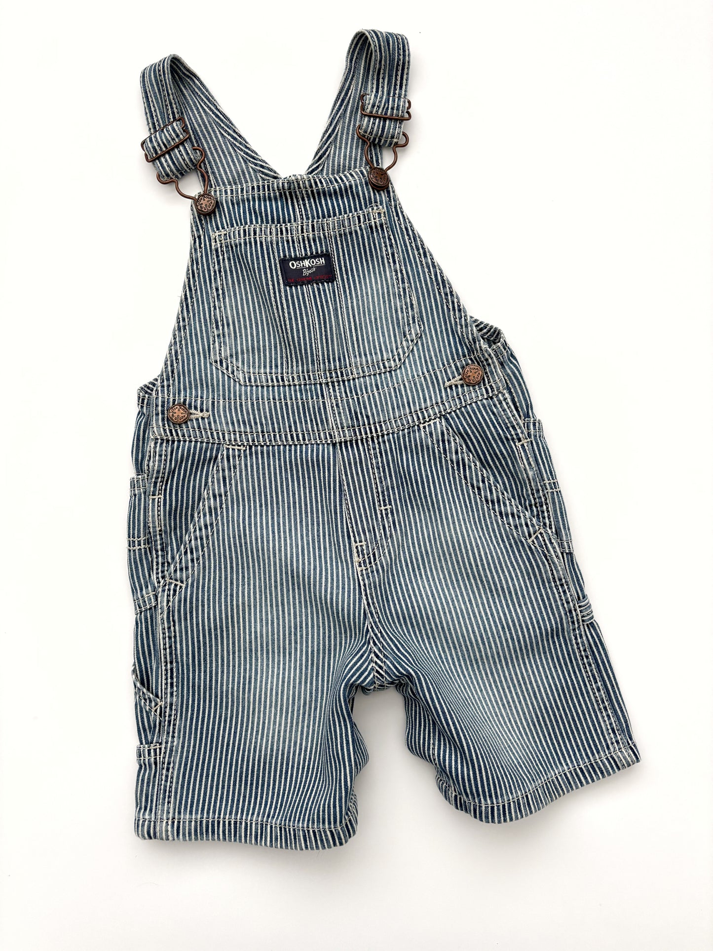 Hickory Stripe Oshkosh Shortall Dungarees Age 2 Years