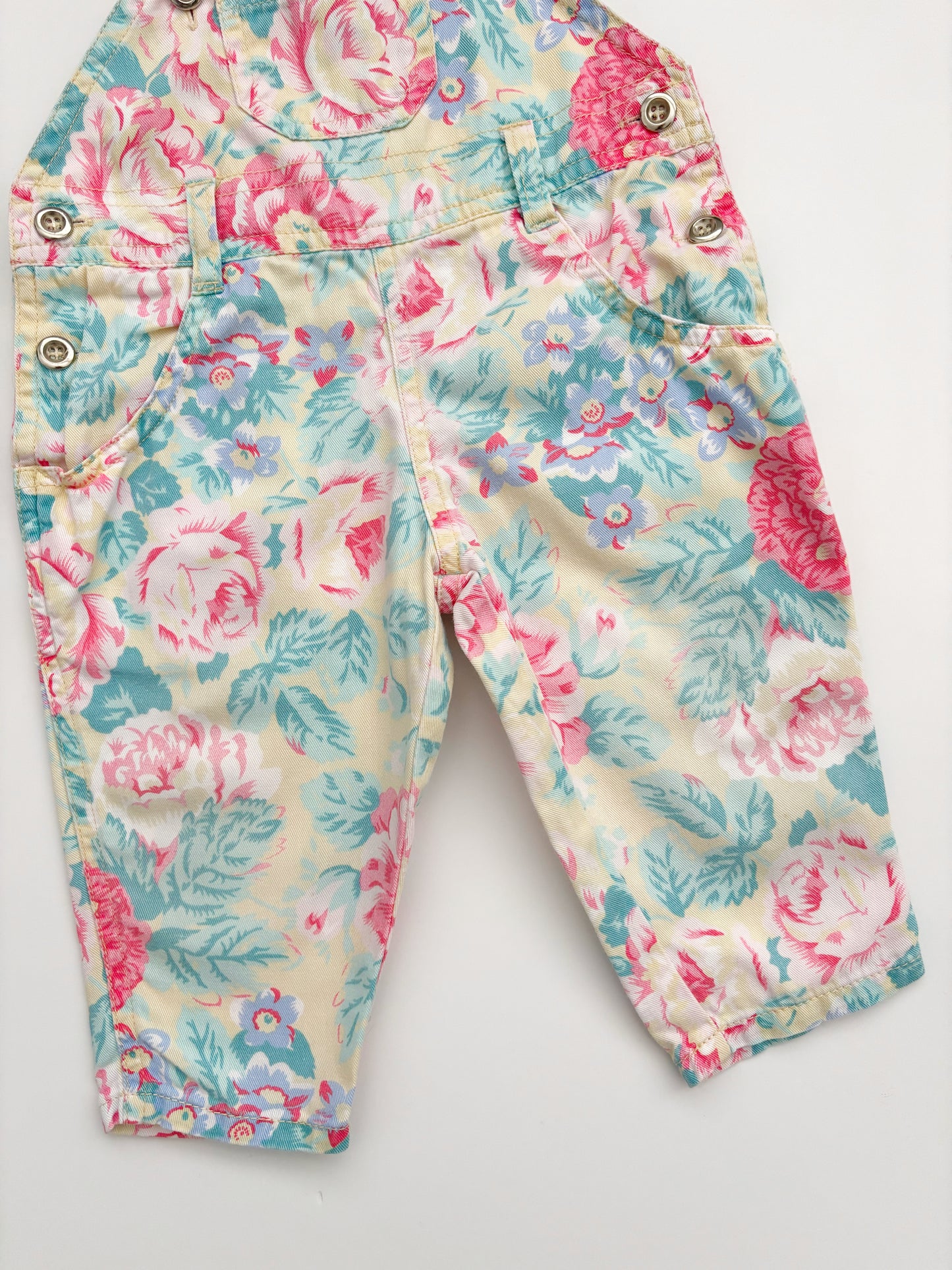 Vintage Floral Dungarees Age 0-6 Months