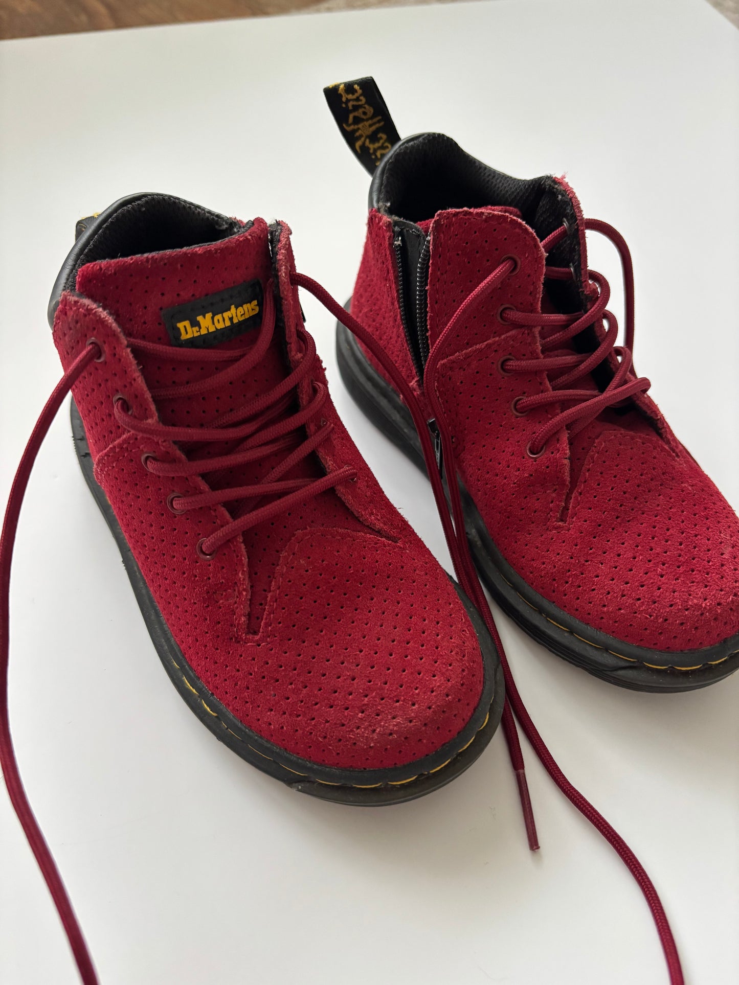 Red Dr Marten Boots Size Infant UK 7.5