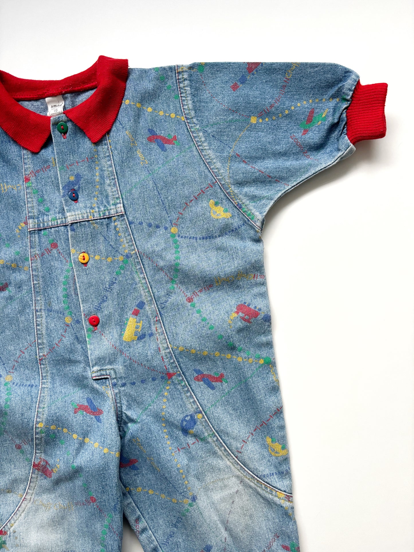 Vintage Denim Romper Suit Age 18 Months
