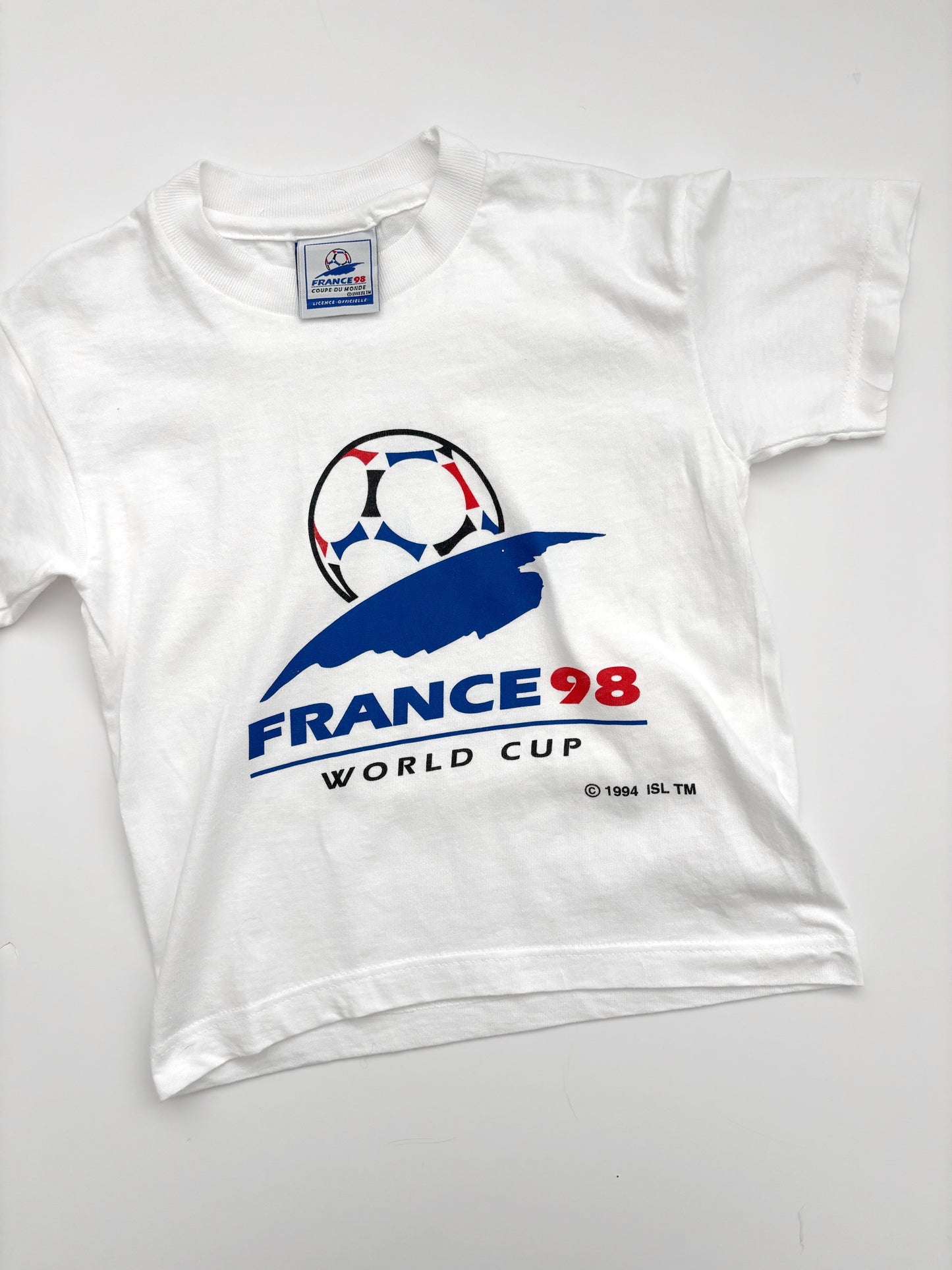 France 98 Football World Cup T-Shirt - Deadstock 1994 Age 3-4 Years