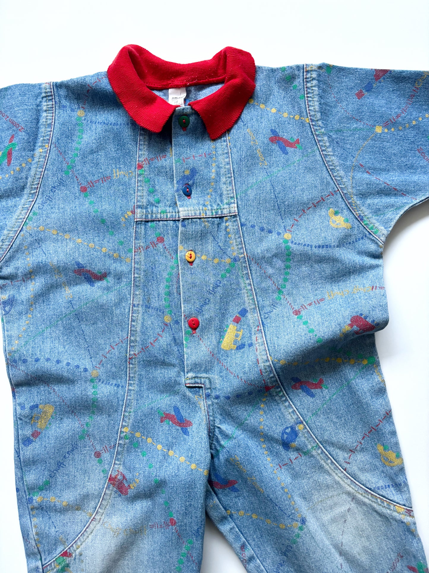 Vintage Denim Romper Suit Age 18 Months