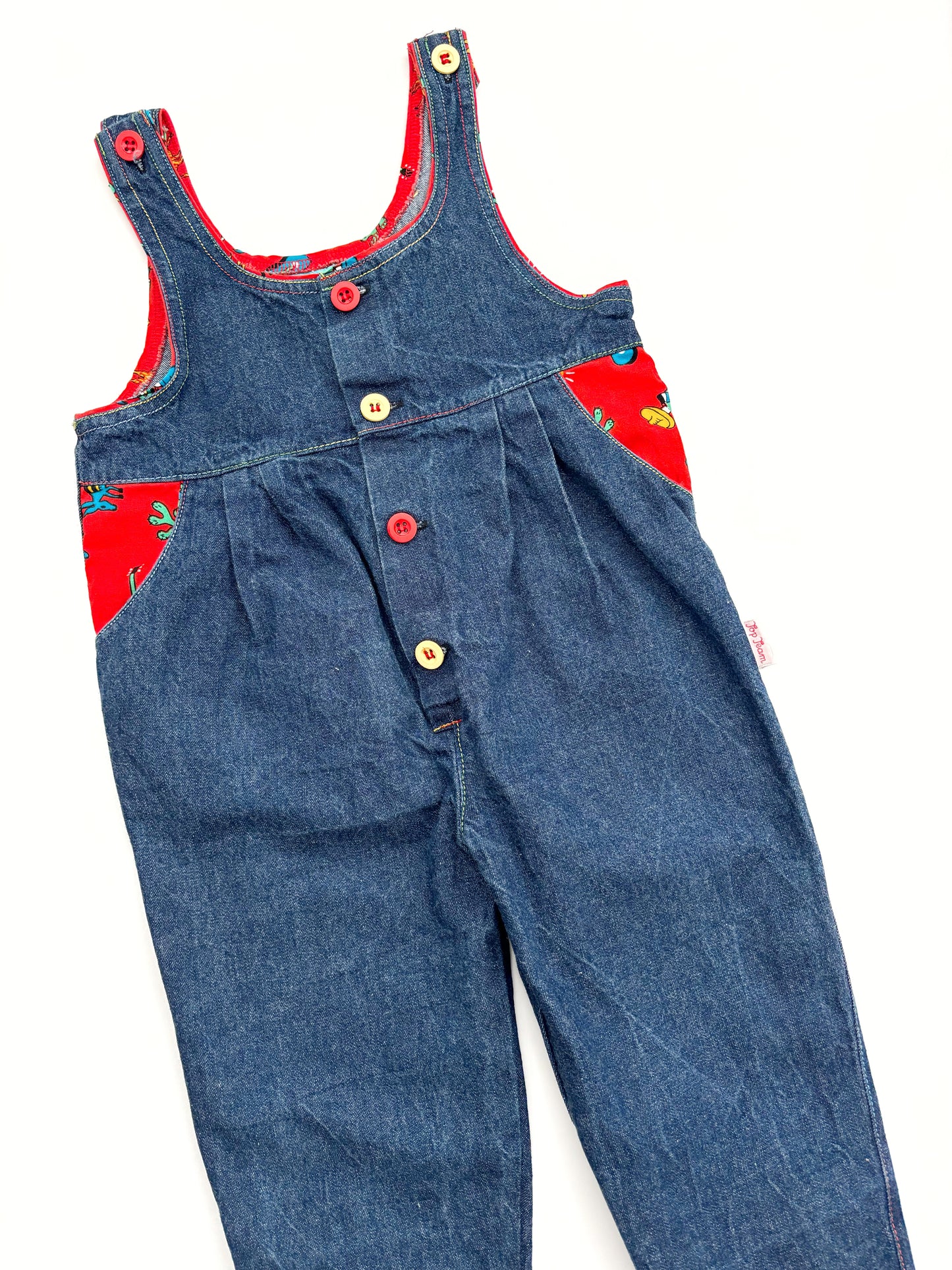 Vintage Lined Denim Dungarees Age 12-18 Months