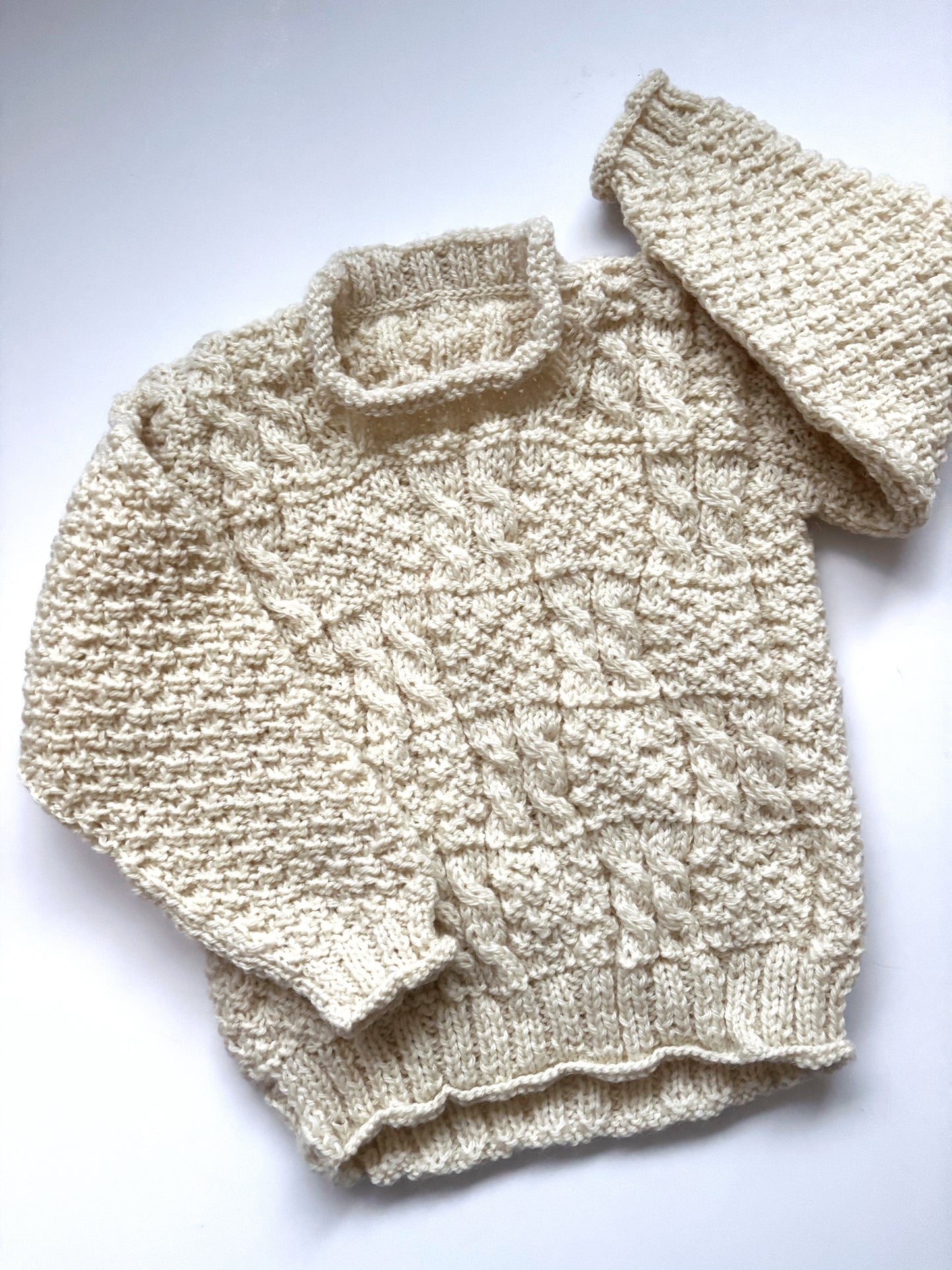 Handknit Natural Jumper Age 3-4 Years