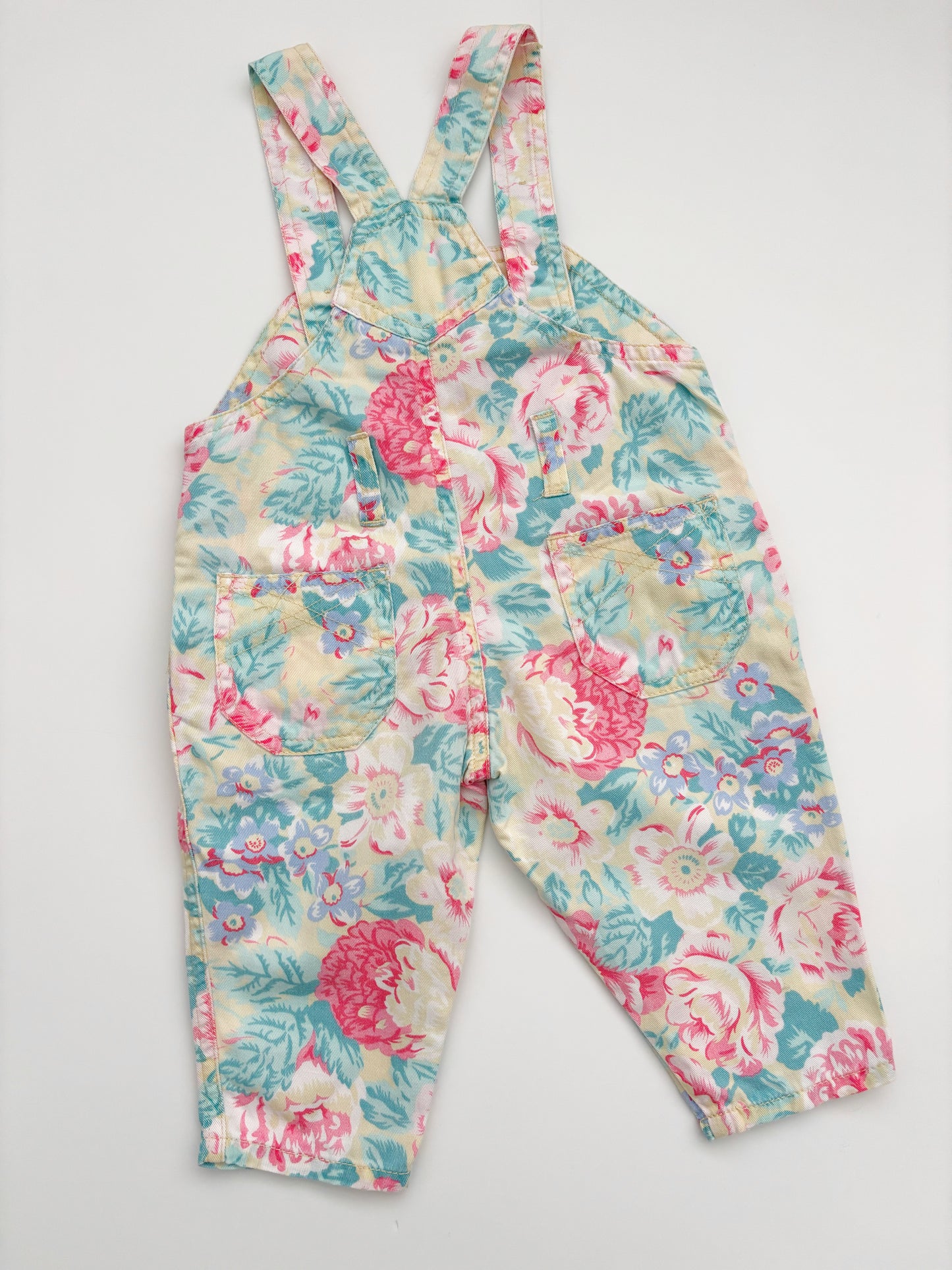 Vintage Floral Dungarees Age 0-6 Months