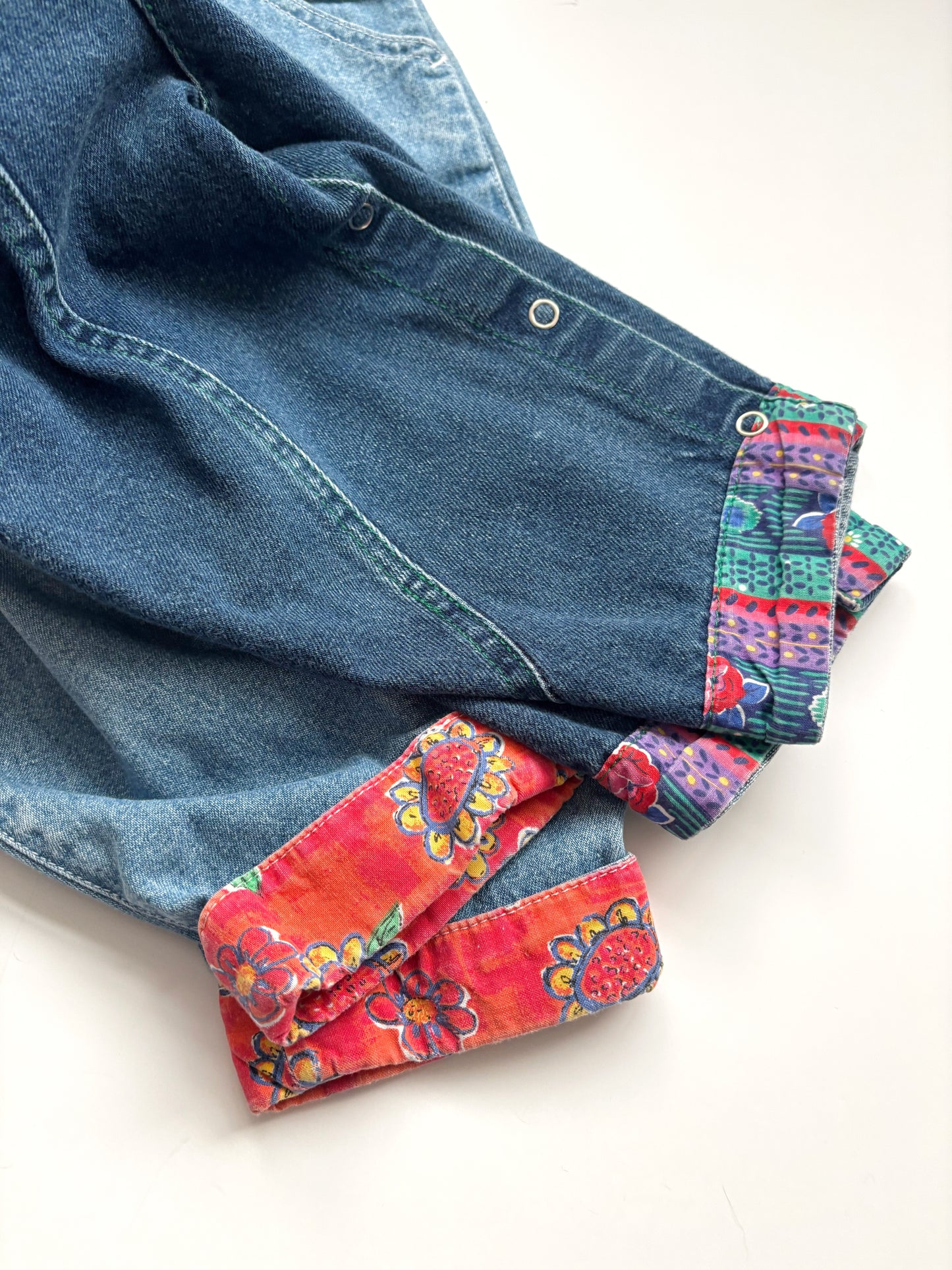 Vintage Sunflower Dungarees Age 12-18 Months
