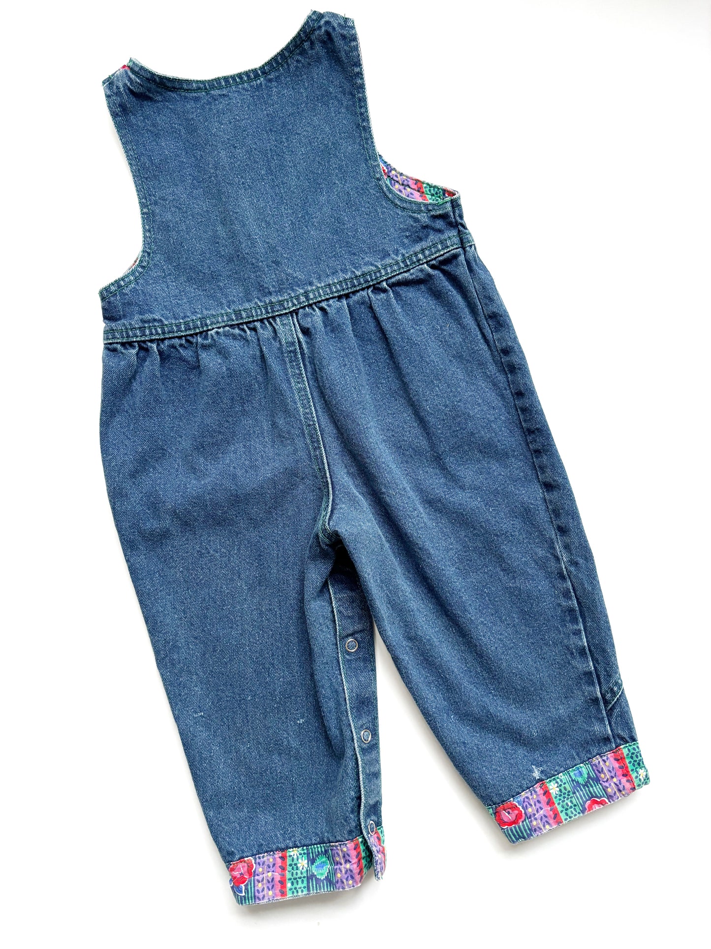 Vintage Denim Turn Up Dungarees Age 18 Months
