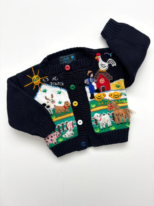Old McDonald Handknit Cardigan Age 12-18 Months