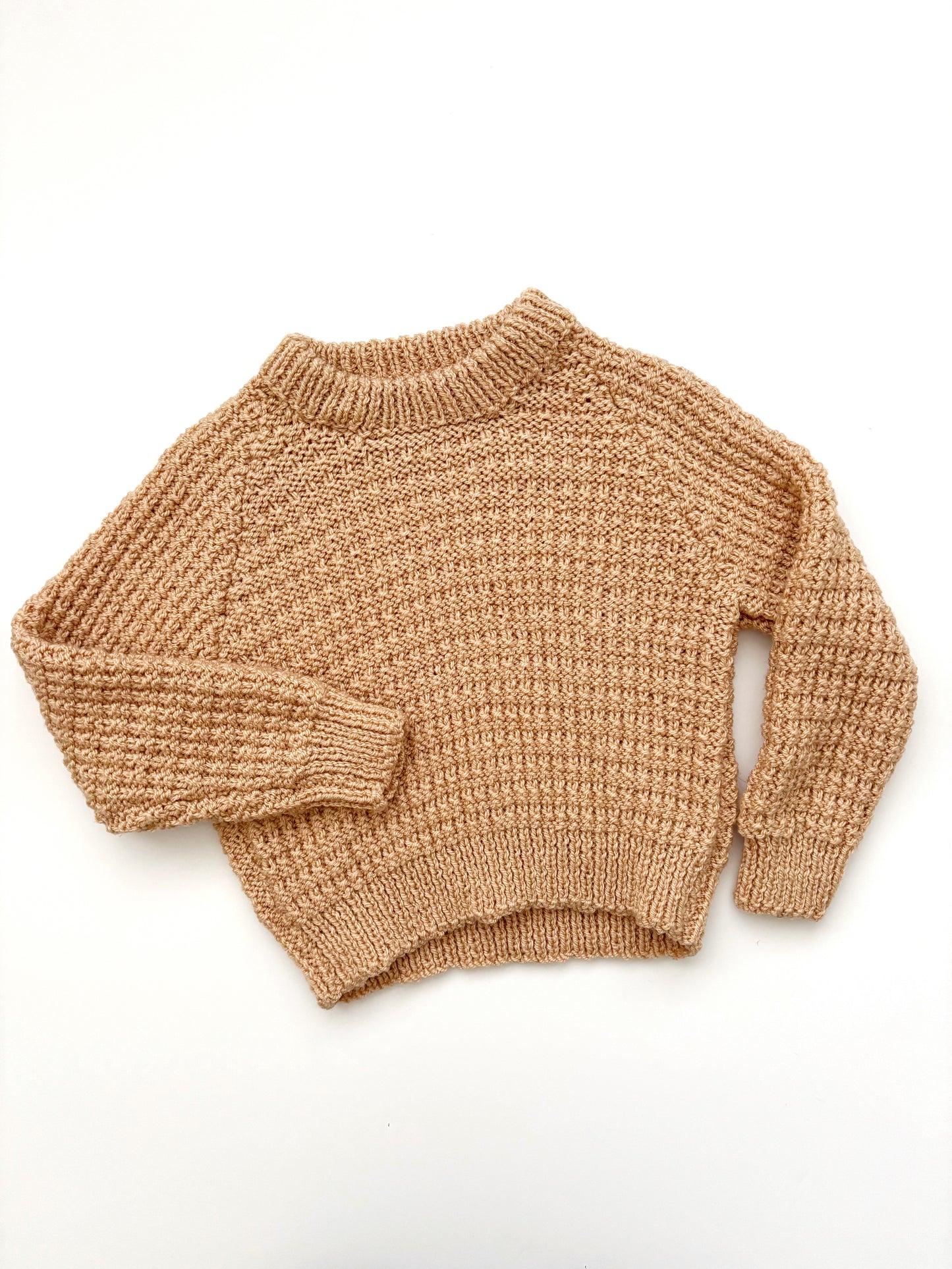 Handknit Camel Jumper Age 1-2 Years