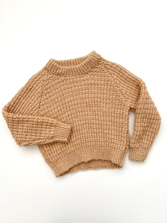 Handknit Camel Jumper Age 1-2 Years