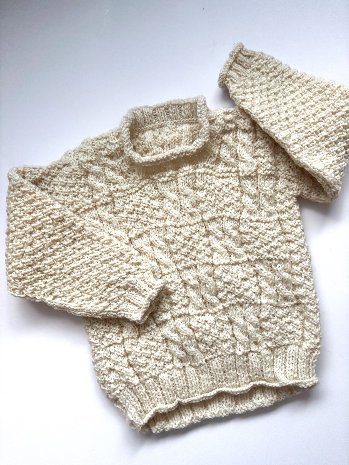 Handknit Natural Jumper Age 3-4 Years