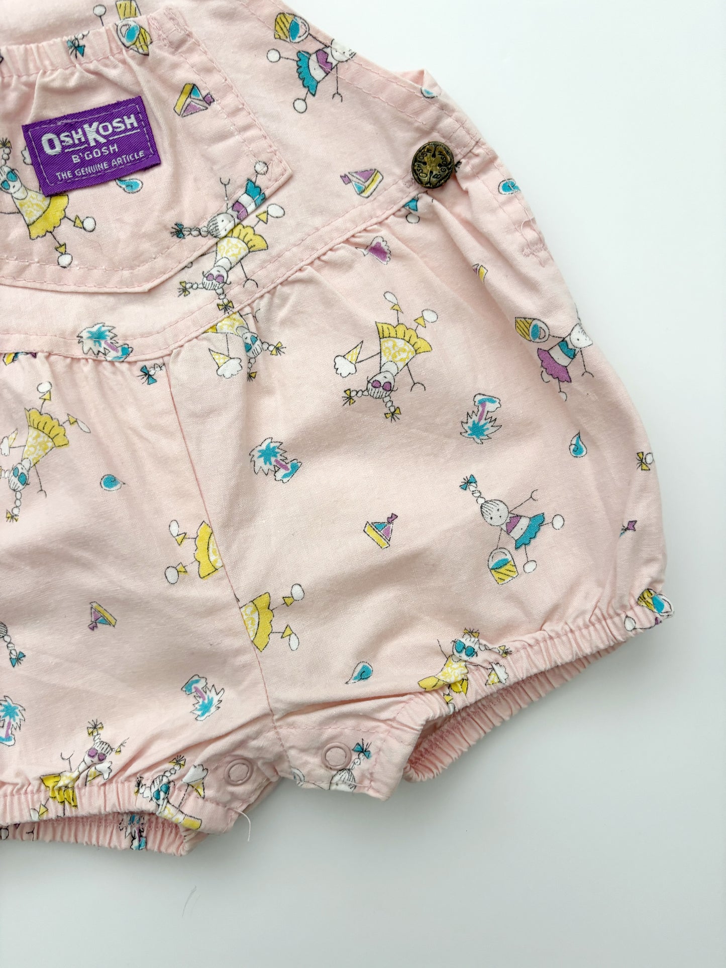 Vintage Oshkosh B’Gosh Ice Cream Fun Shortall Dungarees Age 12 Months