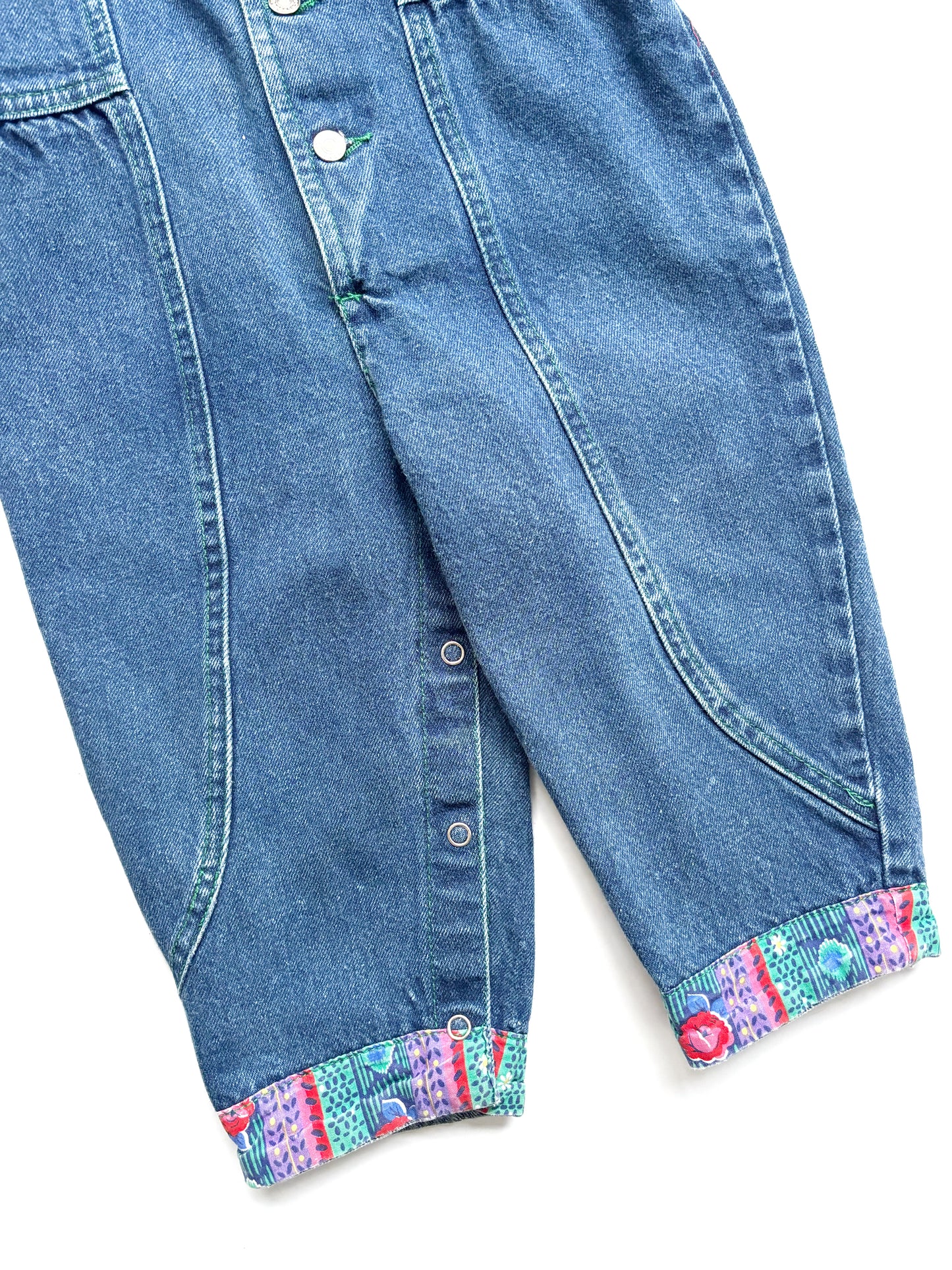 Vintage Denim Turn Up Dungarees Age 18 Months