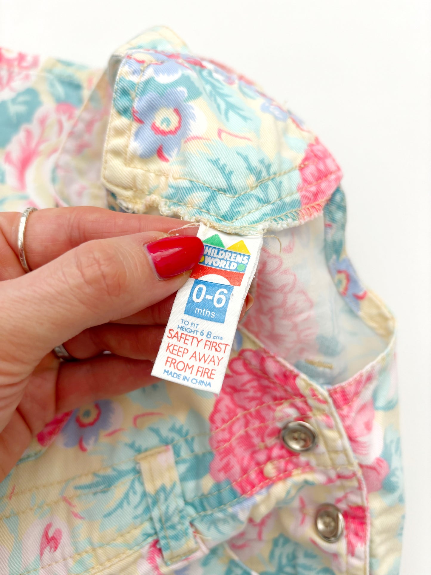 Vintage Floral Dungarees Age 0-6 Months