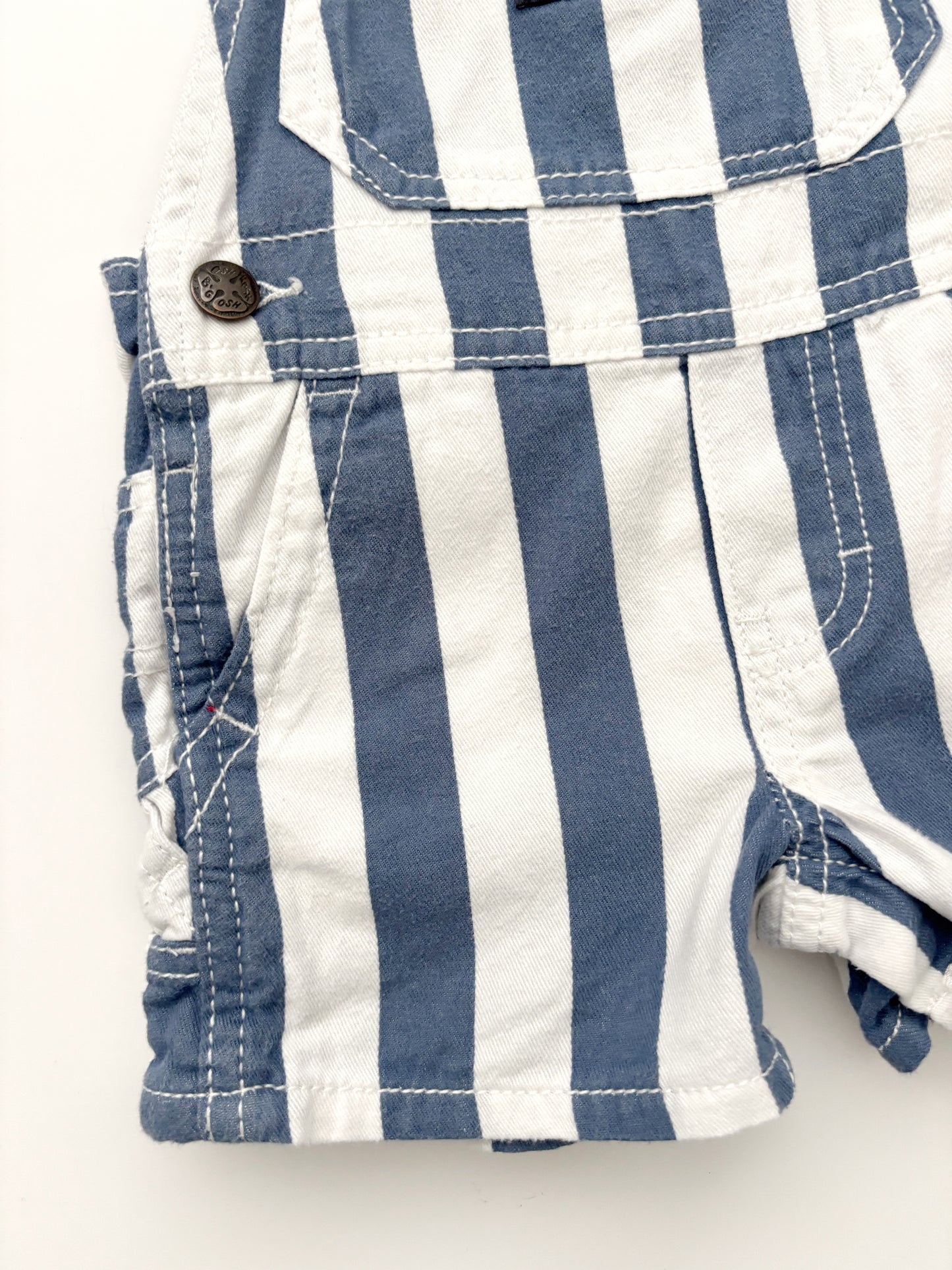 Stripe Oshkosh Shortall Dungarees Age 6 Months