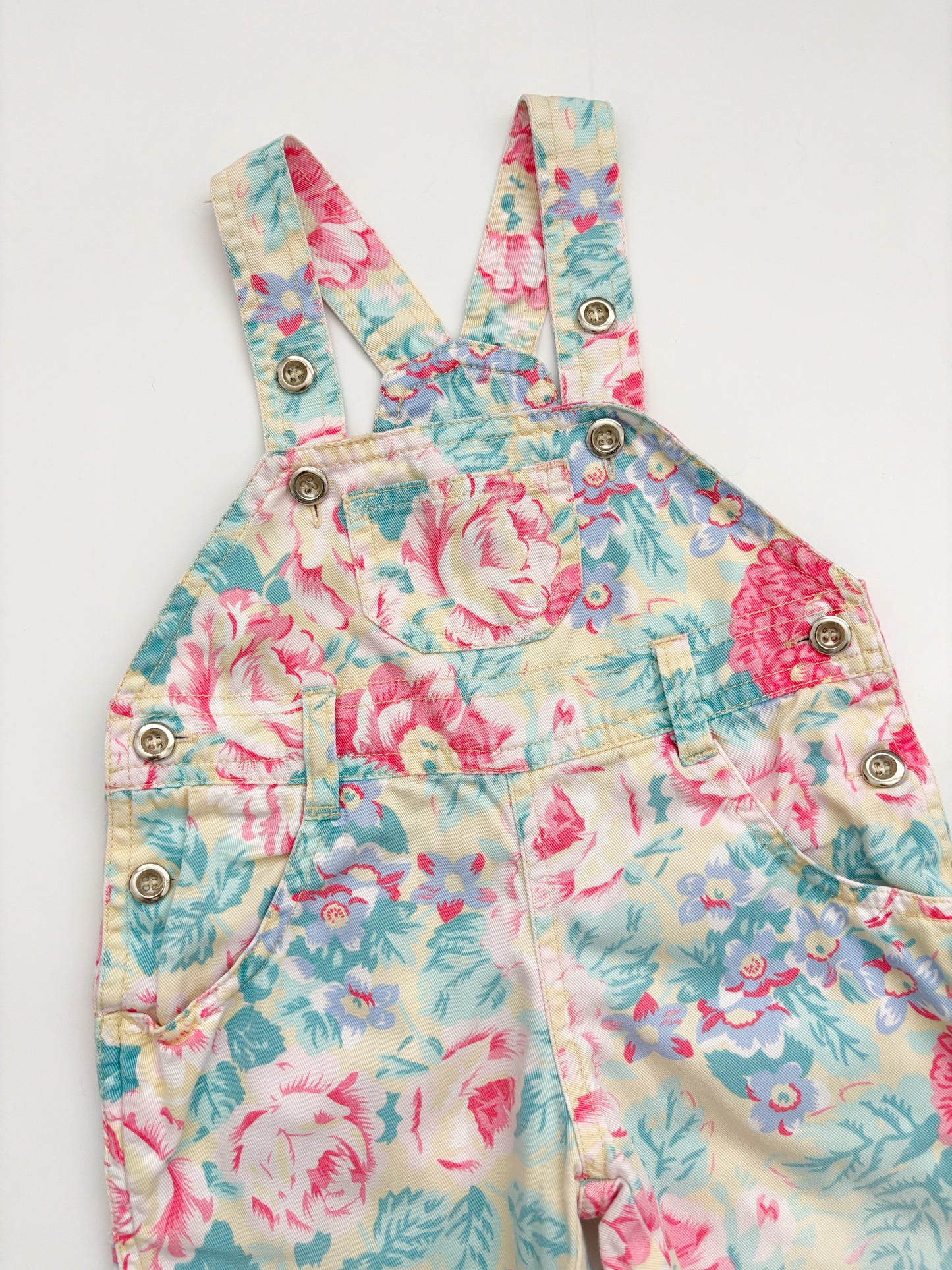 Vintage Floral Dungarees Age 0-6 Months