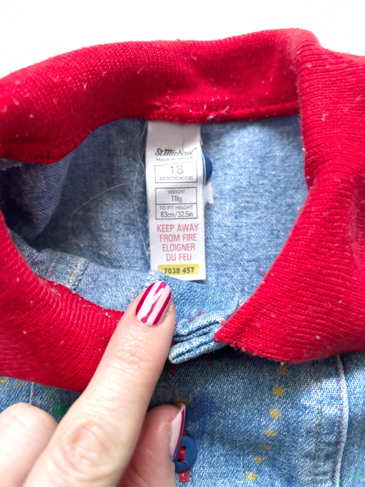 Vintage Denim Romper Suit Age 18 Months