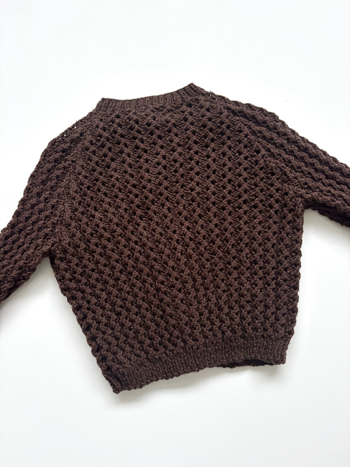 Handknit Brown Cardigan Age 1-2 Years