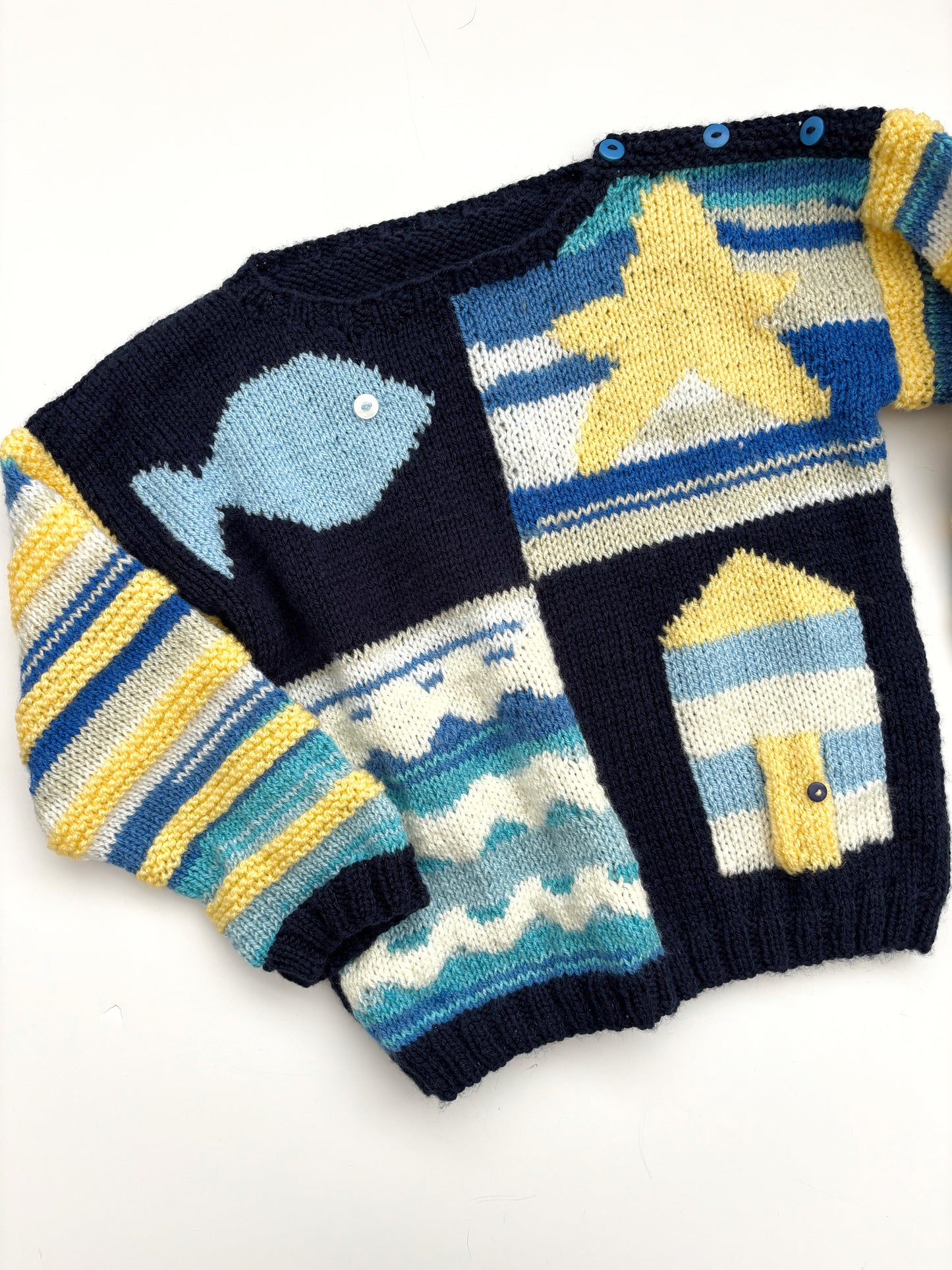 Seaside Theme Knitted Jumper Age 3-4 Years