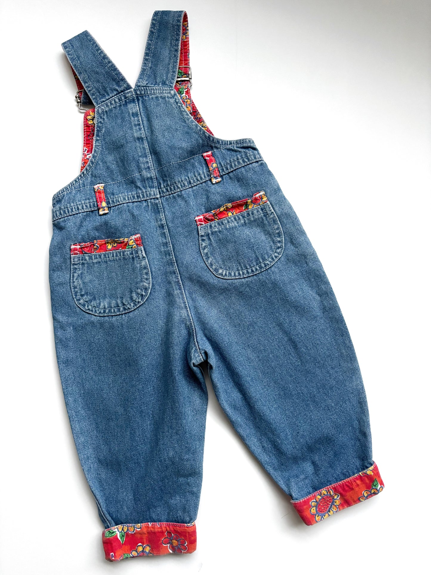 Vintage Sunflower Dungarees Age 12-18 Months